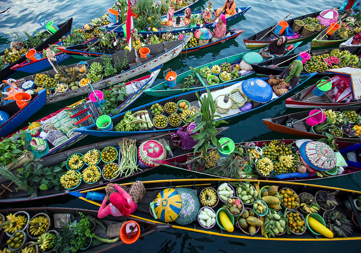 Drijvende markt van Banjarmasin