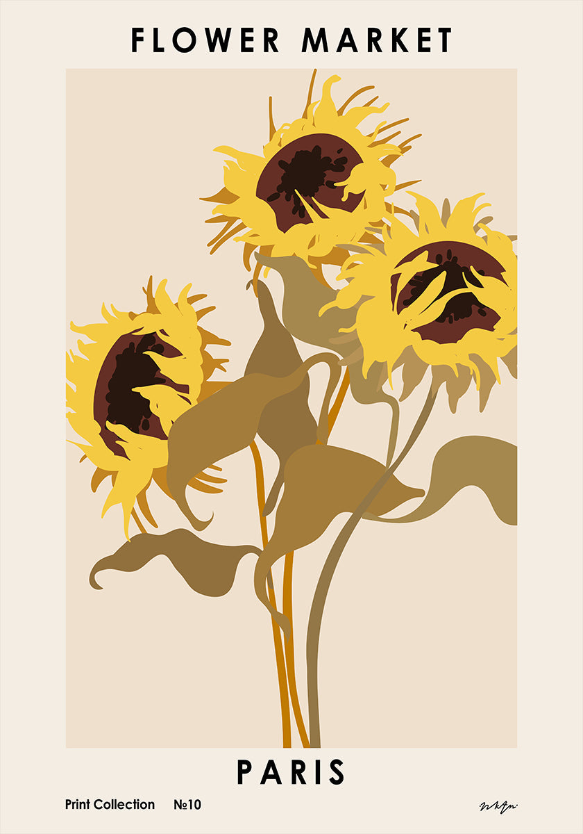 Bloemenmarkt. Parijs-affiche