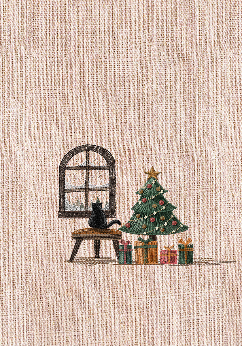 Kat in gezellige kamer poster