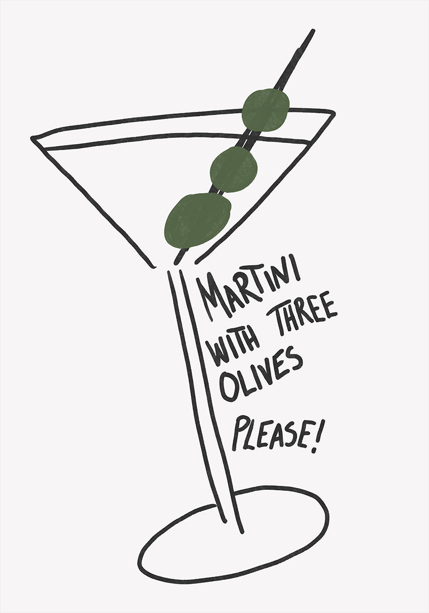Olive Trio Martini-poster