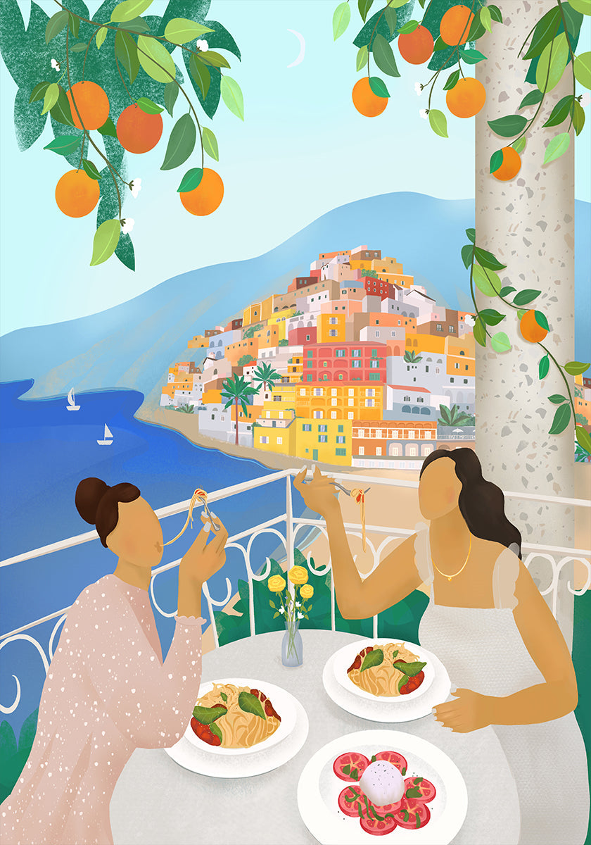 Meisjes in Positano-poster