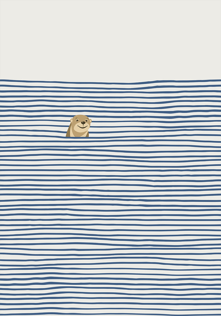 Otter in de golven-poster