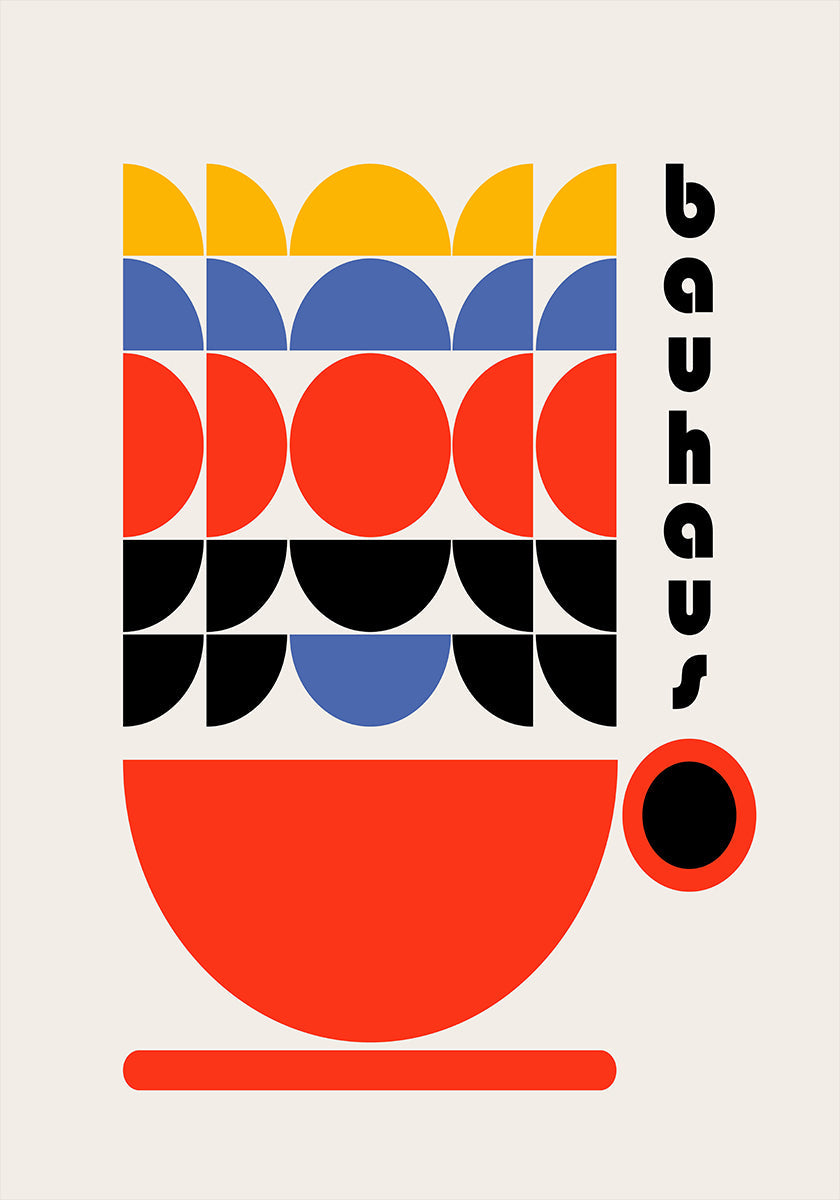 Bauhaus koffie jaren '70 decorposter