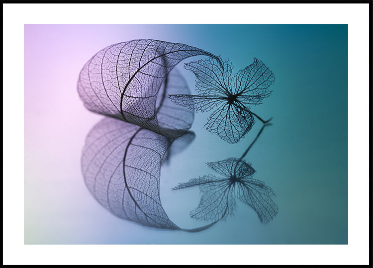 Verhaal van blad- en bloemposter