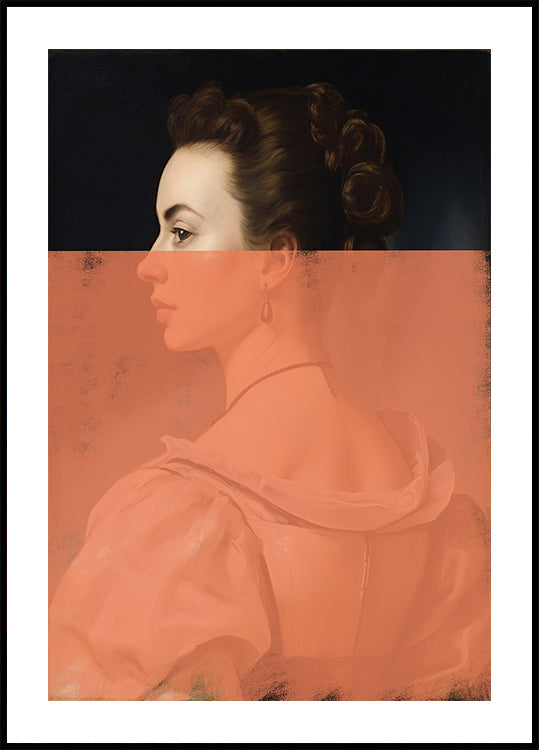 Veranderd portret van vrouw oranje moderne kunst