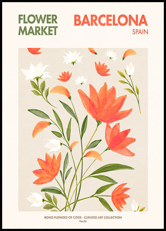 Barcelona bloeit poster