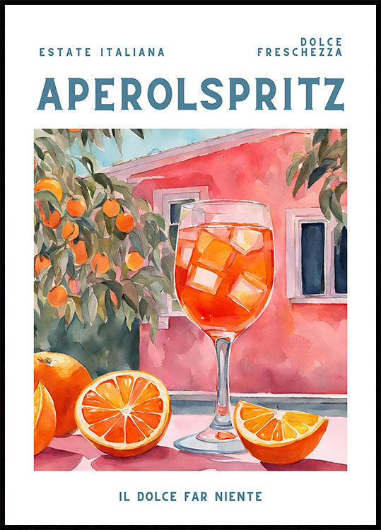Aperol Spritz, Aquarell, frisse poster