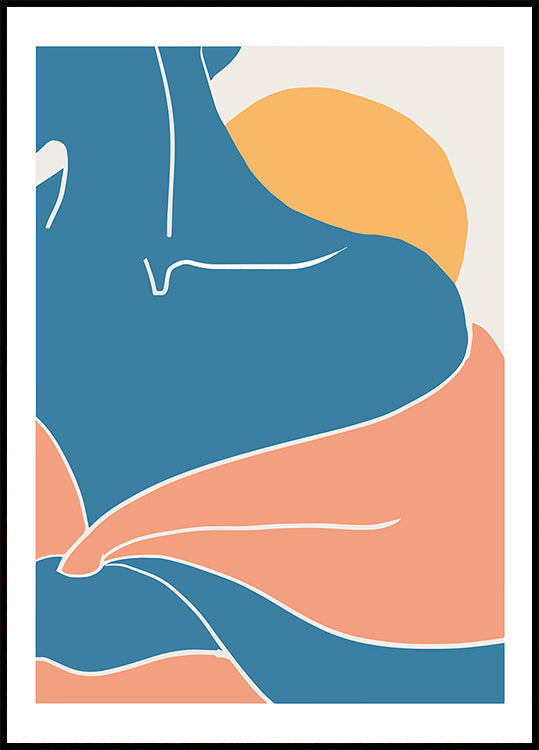 Blauwe schouderposter