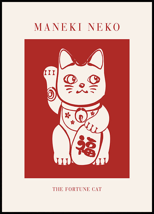 Maneki-Neko kat rood