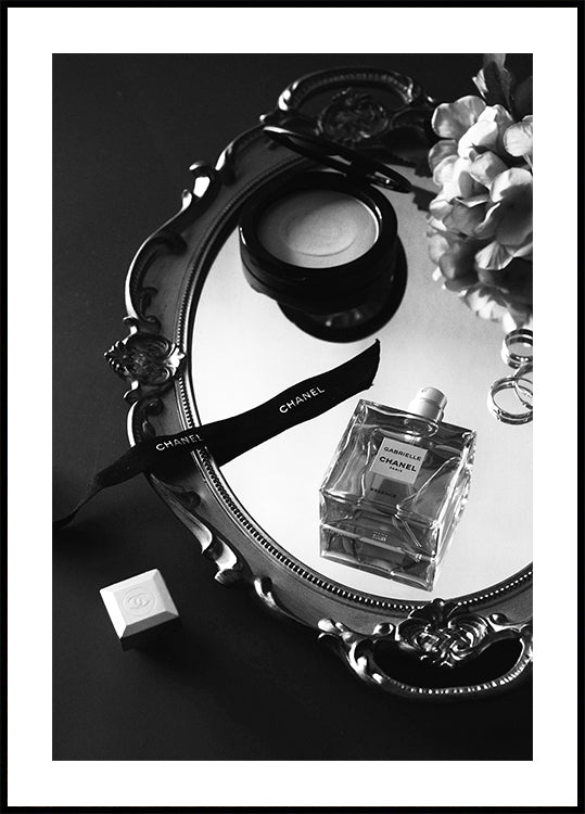 Chanel parfum schoonheid zwart-wit poster