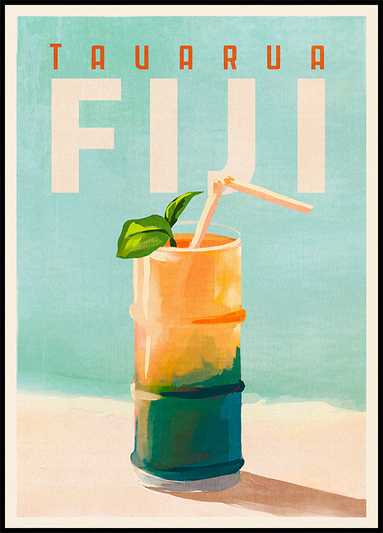 Tavarua Fiji Cocktail reizen kunstposter