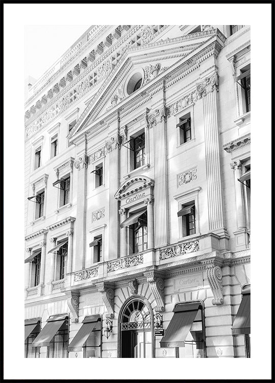 Cartier New York Boutique zwart-wit poster
