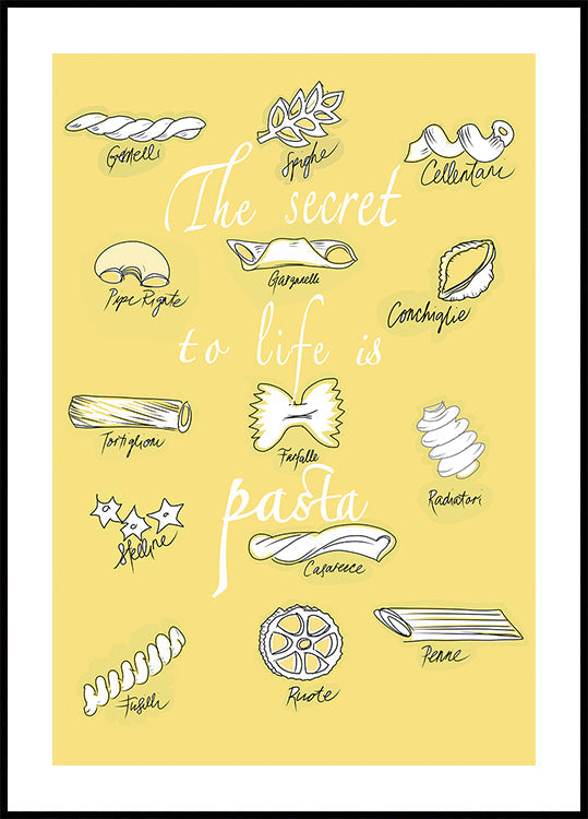 Het geheim van het leven is Pasta-poster