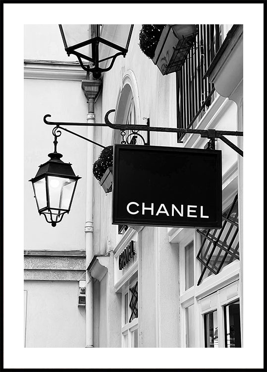 Chanel Parijs zwart-wit poster