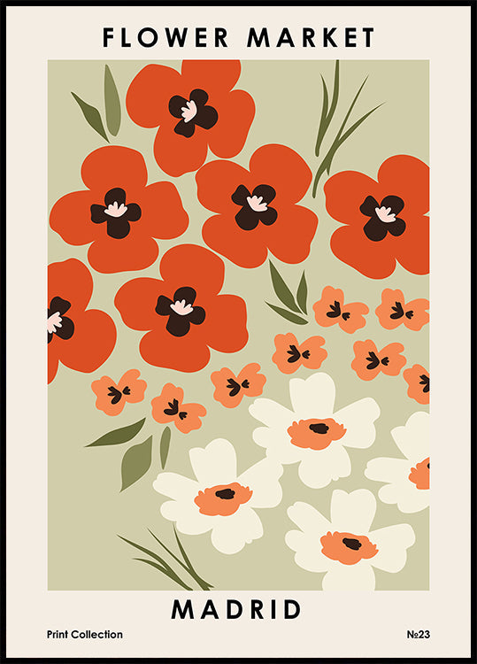 Bloemenmarkt Madrid poster