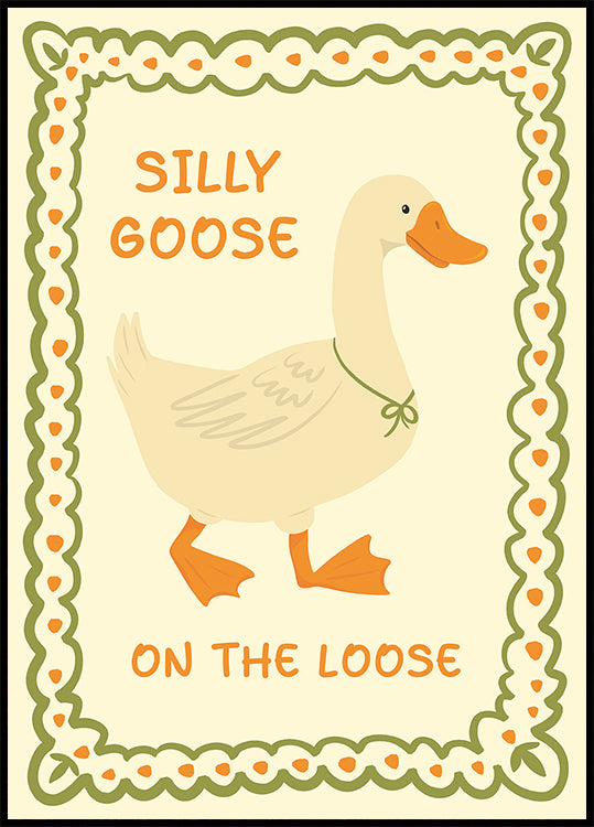 Domme gans op de losse illustratieposter