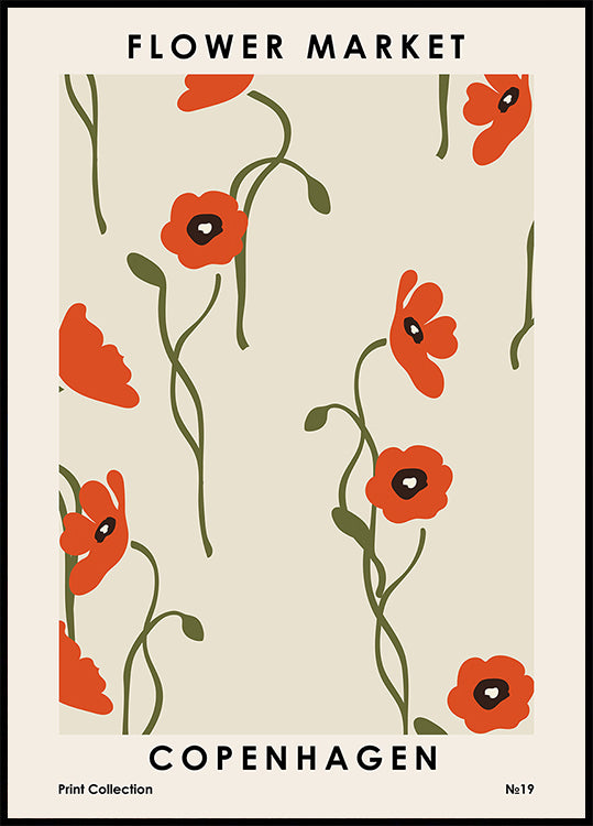 Bloemenmarkt Kopenhagen Poster