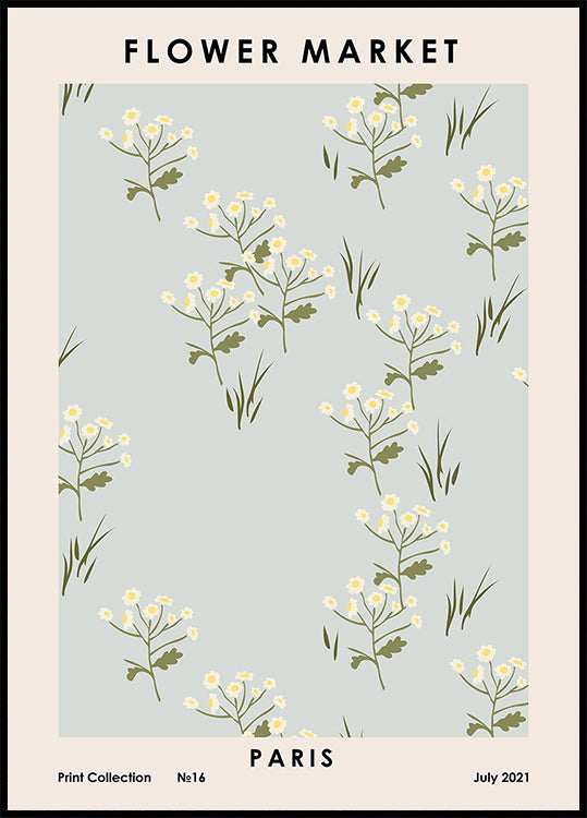Bloemenmarkt Parijs Poster