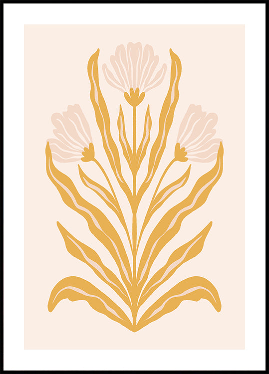 Symmetrische pastelkleurige bloemen