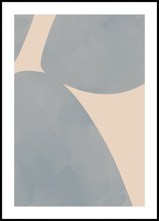 Gebogen evenwicht, abstracte vormen poster