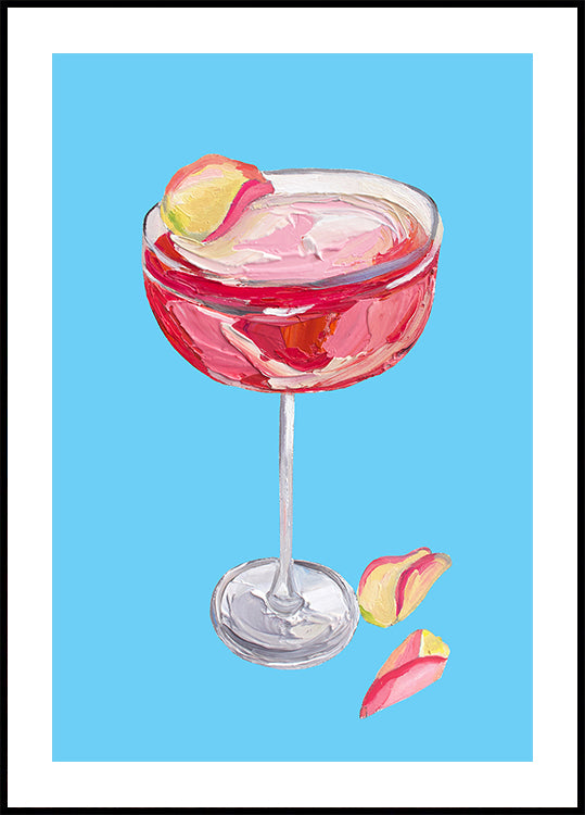 Sprankelende Rose Gin Cocktail Poster