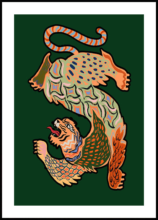 Asiantiger groene poster