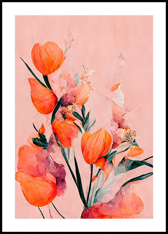 Bloemblaadjes en elegantie poster