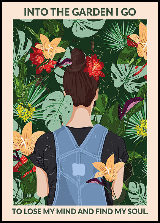 In de tuin standaard kunstposter aan de muur