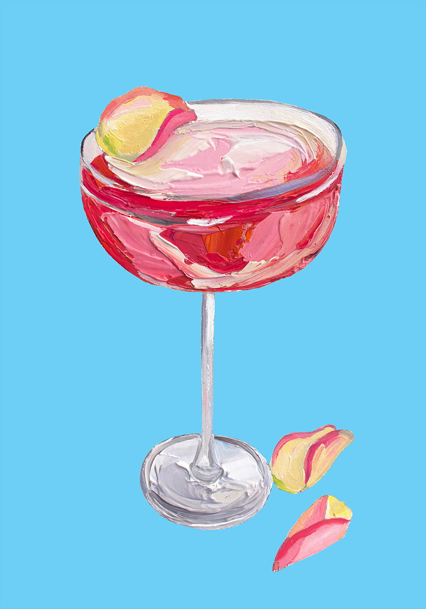 Sprankelende Rose Gin Cocktail Poster
