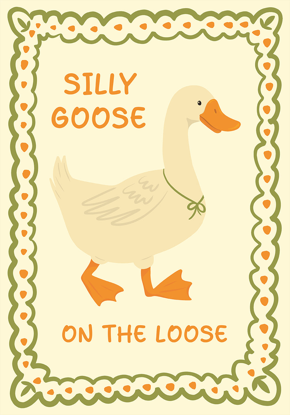 Domme gans op de losse illustratieposter