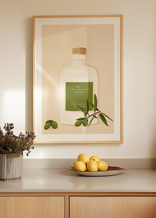 Olijfolie fles poster