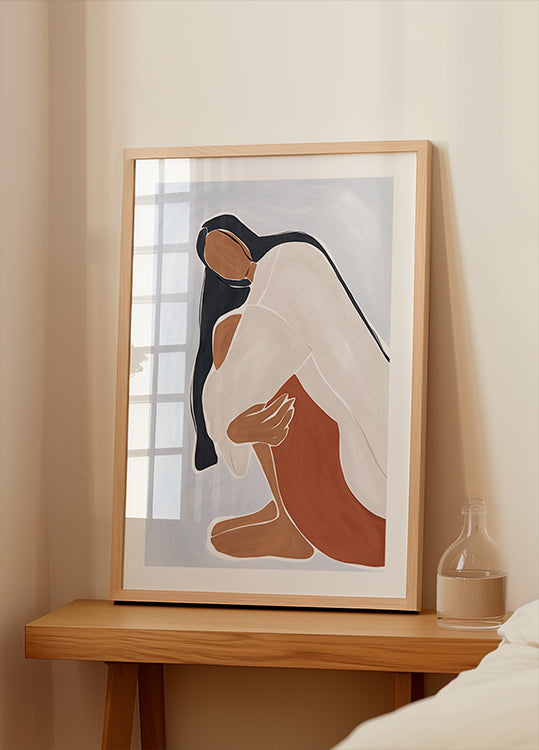 Vrouw die zichzelf omhelst print door Ivy Green illustraties poster