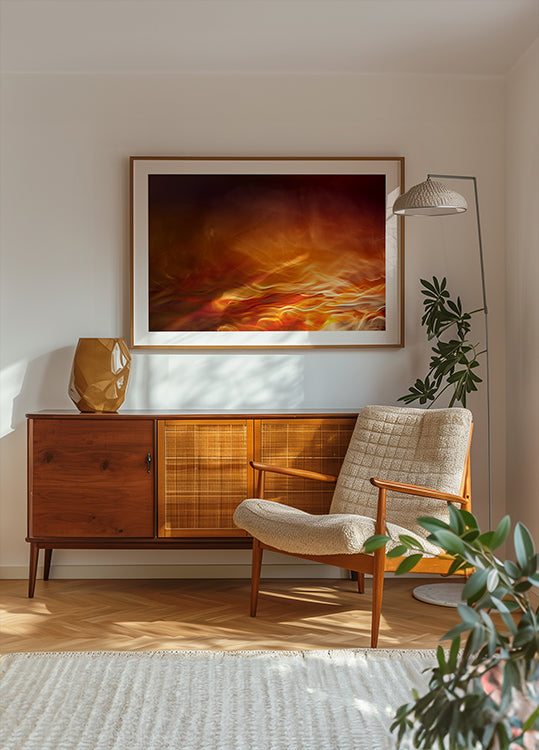 Brandend water-poster