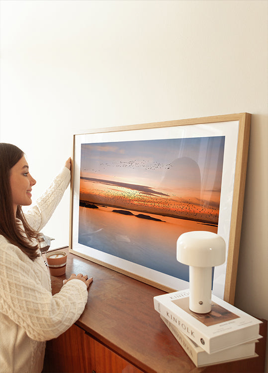 stad zonsondergang Poster