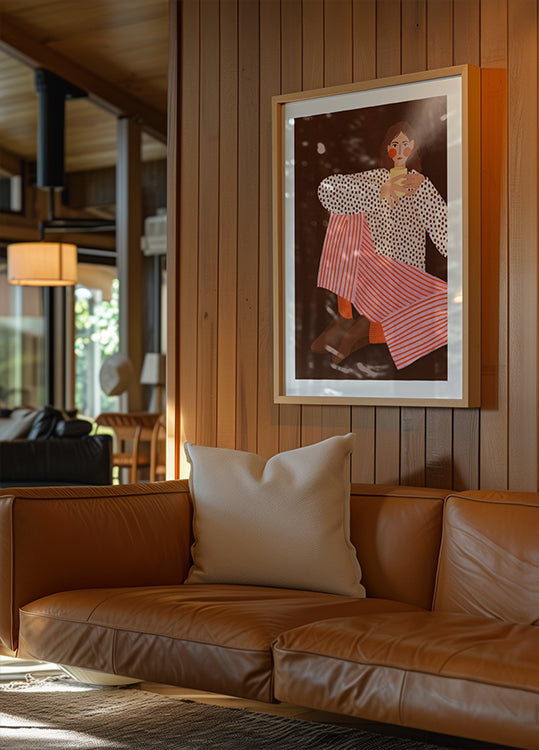 Vrouw met het kopje thee-poster