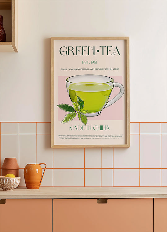 Verse groene theeposter