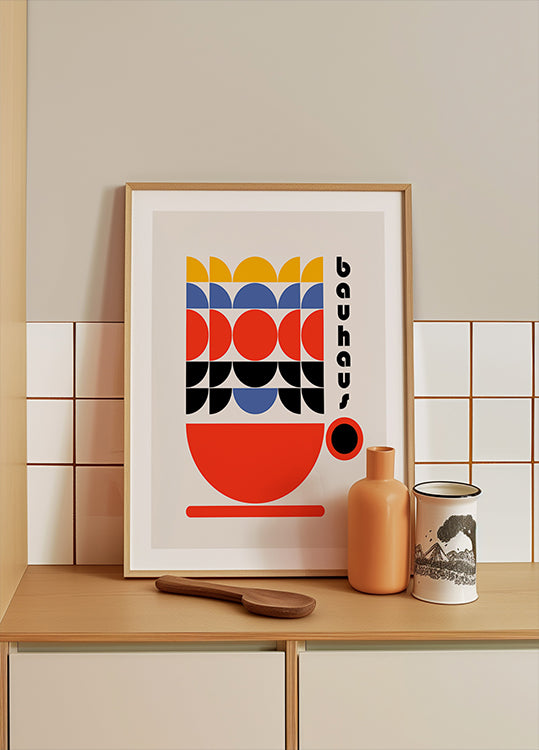 Bauhaus koffie jaren '70 decorposter