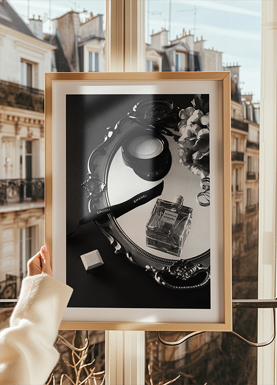 Chanel parfum schoonheid zwart-wit poster