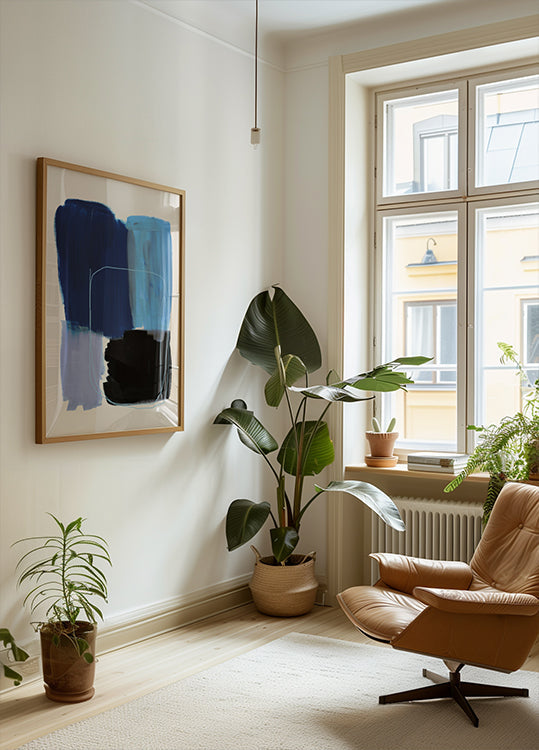 Abstracte penseelstreken 120x poster