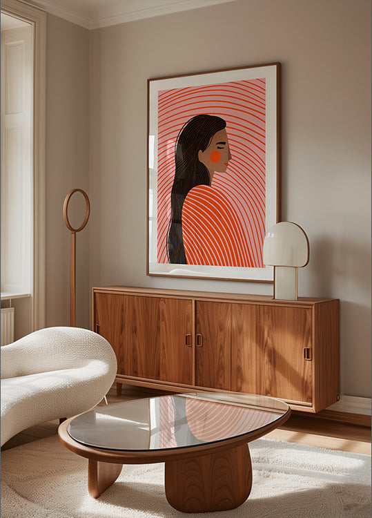 De vrouw met de lijnenposter