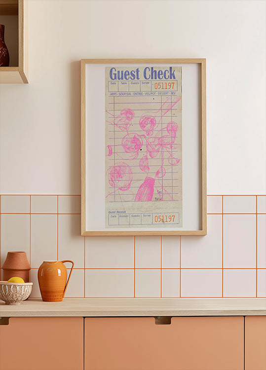 Proost gastcontrole roze poster