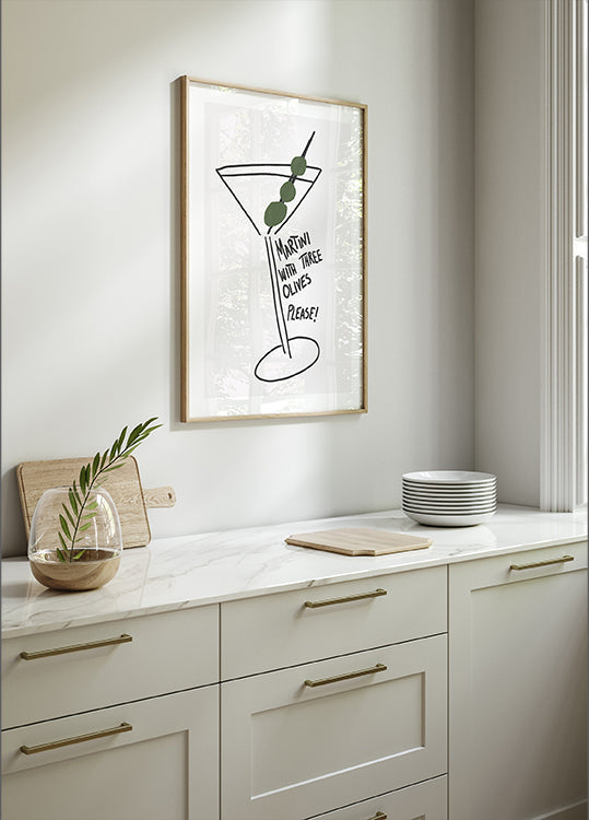 Olive Trio Martini-poster