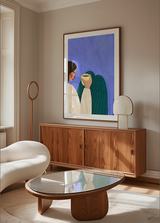 Nippende koffie-poster