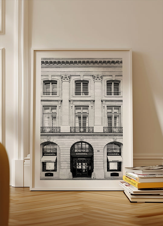 Chanel Paris Boutique zwart-wit poster