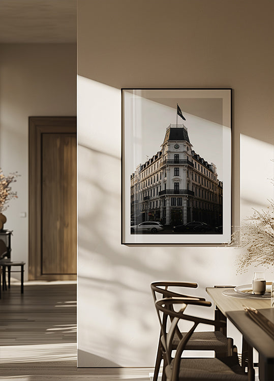 Kopenhagen historisch gebouw avond poster