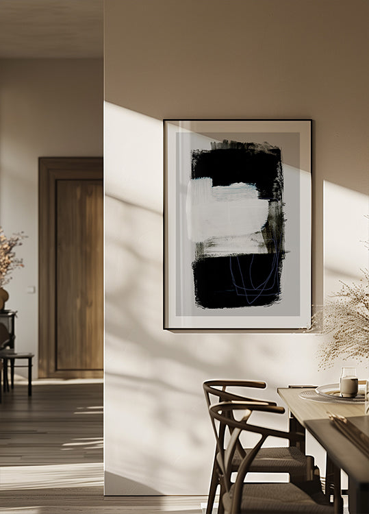 Abstracte penseelstreken 130 poster