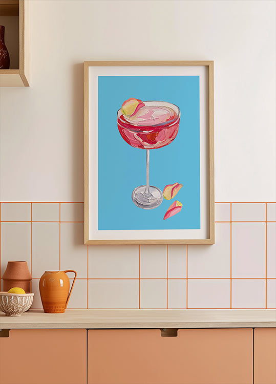Sprankelende Rose Gin Cocktail Poster