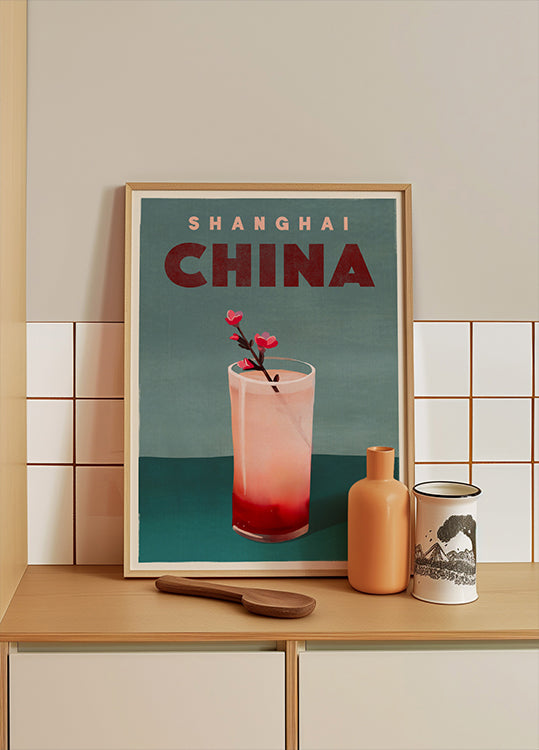 Reizen Cocktail Shanghai China Poster