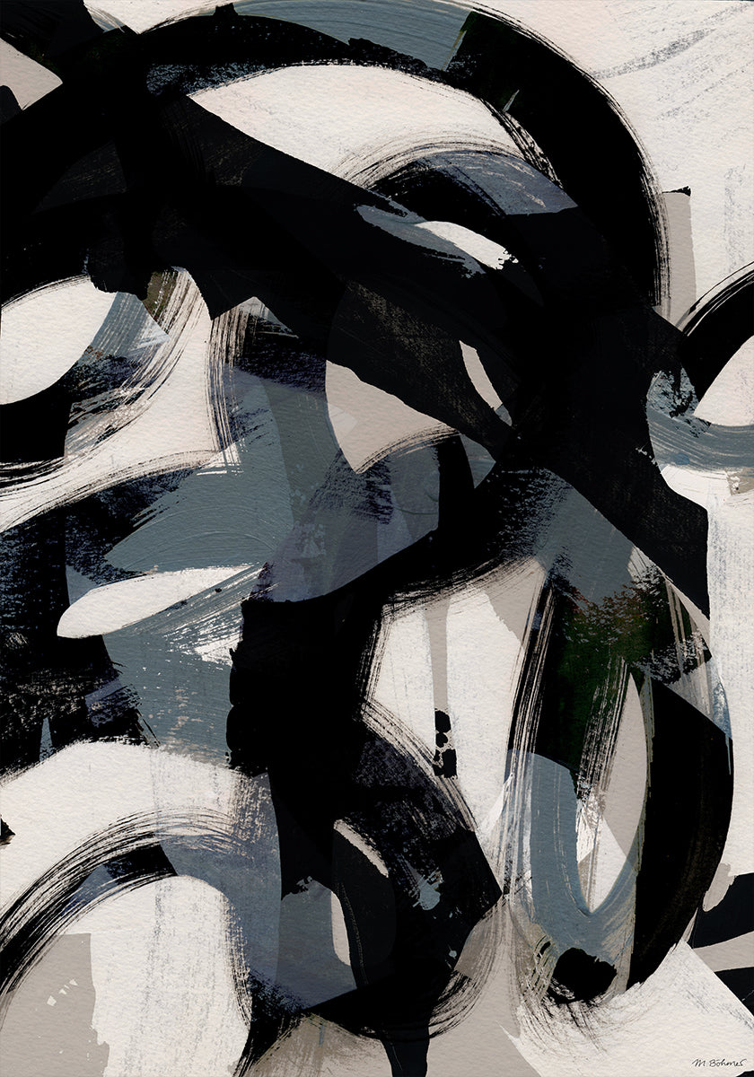 Abstracte penseelstreken 152 poster