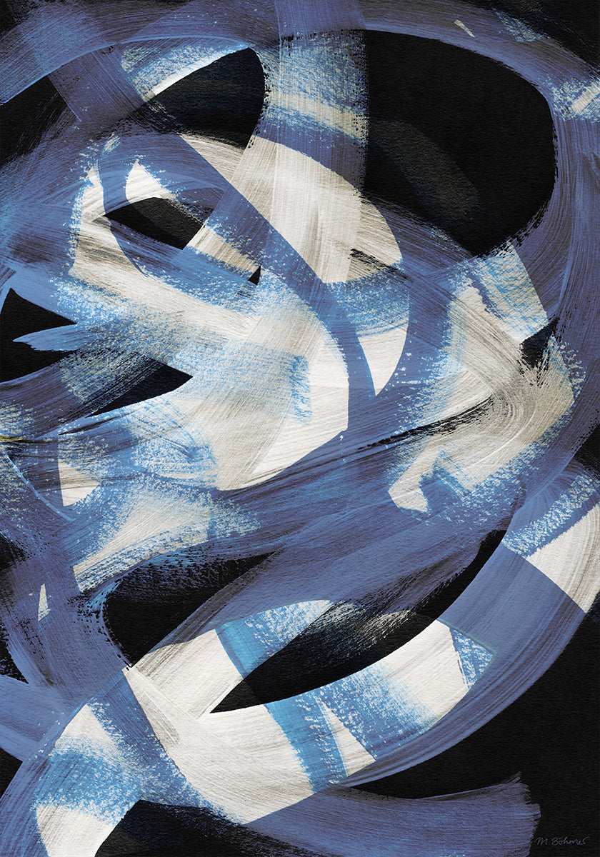 Abstracte penseelstreken 128 poster